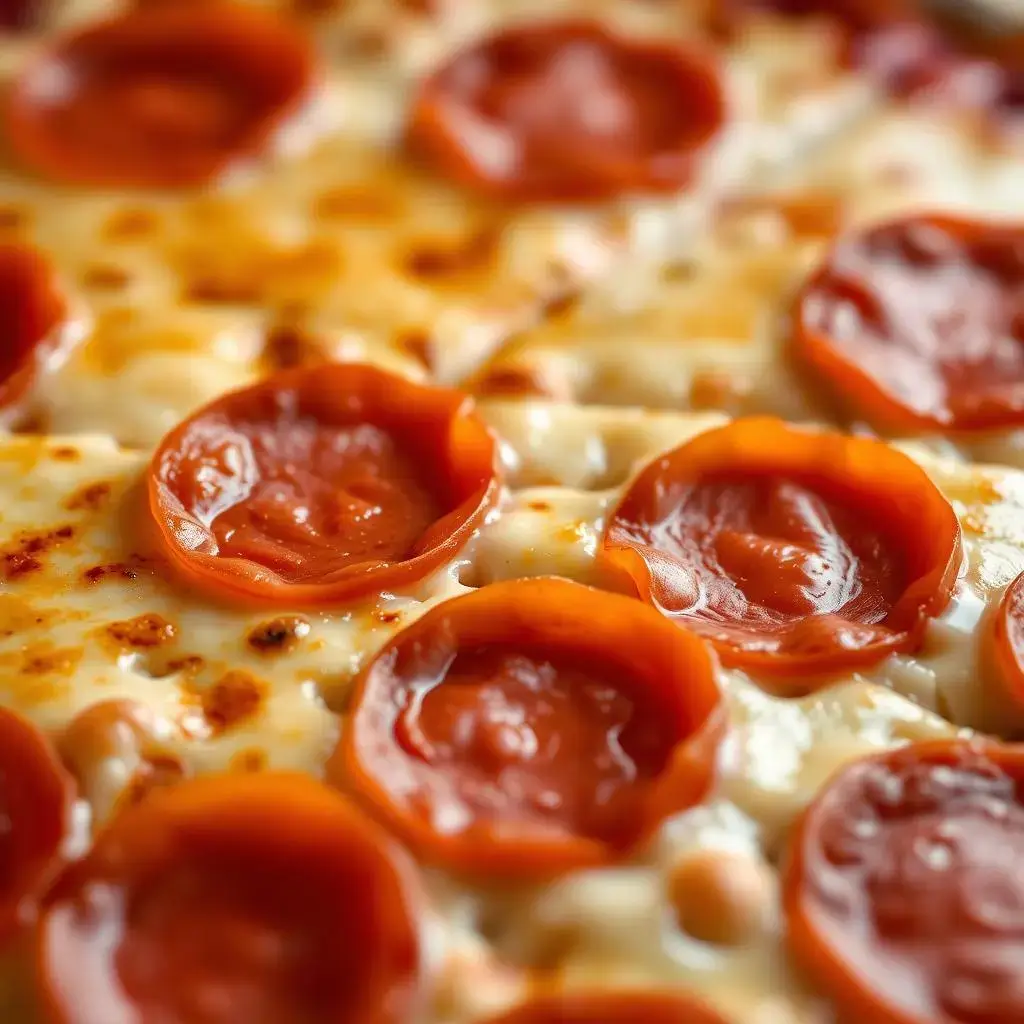 New York style pepperoni pizza with crispy pepperoni cups