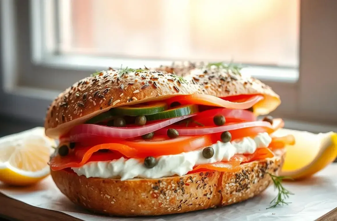 lox and cream cheese bagel