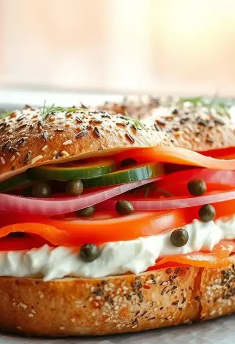 lox and cream cheese bagel
