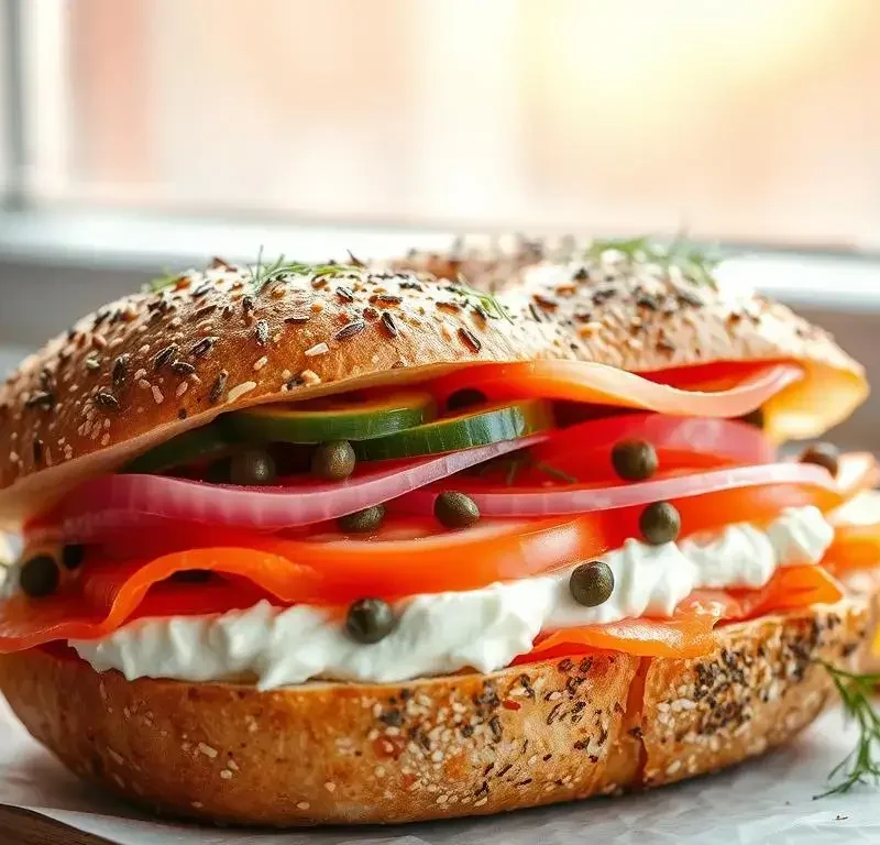 lox and cream cheese bagel